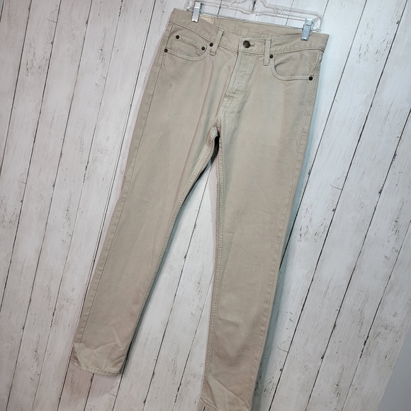 Hollister Size 32 X 32 Button Up Fly Tan Straight Leg Skinny Men’s Jeans Cotton. - Picture 2 of 11